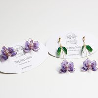 Handmade Orchid Floral Resin Earrings, Elegant Butterfly Orchid Phalaenopsis Stud/Dangle Earrings, Botanical Jewelry, Clip-On Available