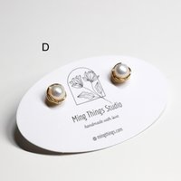 Elegant Pearl Stud Earrings: Minimalist Freshwater Pearl Gold-Tone Jewelry, Timeless Chic Accessories for Everyday Look & Special Occasions