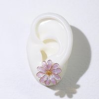 Handmade Daisy Blossom Sparkling Stud Earrings and Adjustable Rings. Elegant Crushed Diamond Jewelry. April Birth Flower. Clip-on Available.