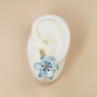 Handmade Wire Resin Sparkling Celestial Lily Flower Stud Earrings