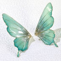 Handmade Ethreal Butterfly Wing Stud Earrings, Fairycore Glitter Resin Fairy Wings, Delicate Lightweight Jewelry Gift