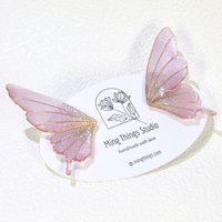 Handmade Ethreal Butterfly Wing Stud Earrings, Fairycore Glitter Resin Fairy Wings, Delicate Lightweight Jewelry Gift