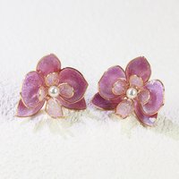 Handmade Orchid Flower Earrings