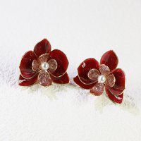 Handmade Orchid Flower Earrings
