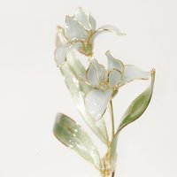 Handmade Elegant Iris Orchid Brooch Pin, Delicate Resin Floral Lapel Pin, Romantic Botanical Jewelry, Wedding Accessory