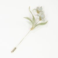 Handmade Elegant Iris Orchid Brooch Pin, Delicate Resin Floral Lapel Pin, Romantic Botanical Jewelry, Wedding Accessory