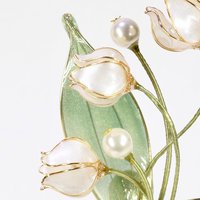 Handmade Lily of the Valley Brooch Pin, Resin Floral Art Lapel Pin, Botanical Gift