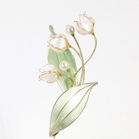 Handmade Lily of the Valley Brooch Pin, Resin Floral Art Lapel Pin, Botanical Gift