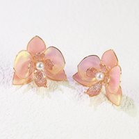 Handmade Orchid Flower Earrings