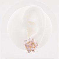 Handmade Hydrangea Flowers Earrings and Adjustable Rings, Romatic Floral Jewelry, Delicate Botanical Studs Gift, Hypoallergenic, Clip On