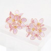 Handmade Hydrangea Flowers Earrings and Adjustable Rings, Romatic Floral Jewelry, Delicate Botanical Studs Gift, Hypoallergenic, Clip On