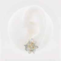 Handmade Hydrangea Flowers Earrings and Adjustable Rings, Romatic Floral Jewelry, Delicate Botanical Studs Gift, Hypoallergenic, Clip On
