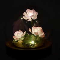 Handmade Mini Lotus Flower Pond Ambience Night Light Rechargeable Lamp