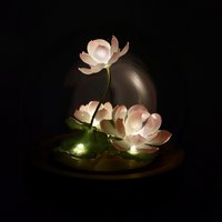 Handmade Mini Lotus Flower Pond Ambience Night Light Rechargeable Lamp