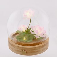 Handmade Mini Lotus Flower Pond Ambience Night Light Rechargeable Lamp