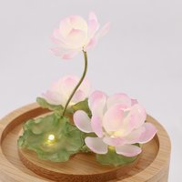 Handmade Mini Lotus Flower Pond Ambience Night Light Rechargeable Lamp