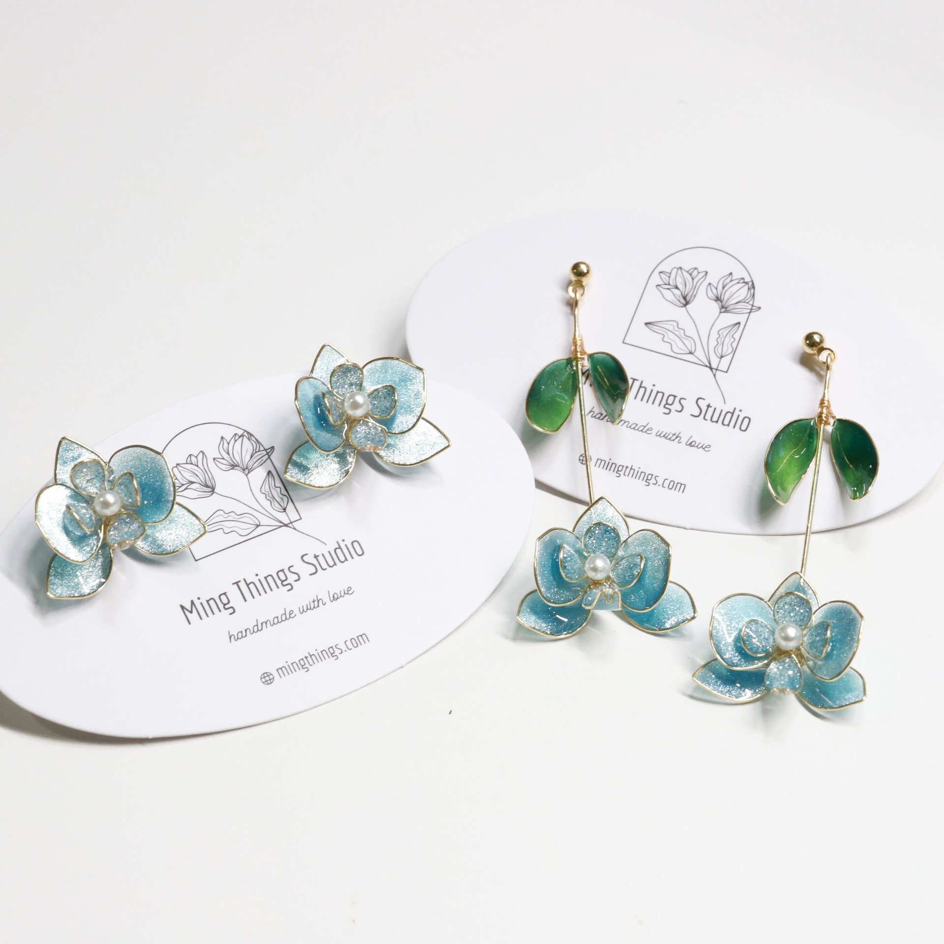 Handmade Orchid Floral Resin Earrings, Elegant Butterfly Orchid Phalaenopsis Stud/Dangle Earrings, Botanical Jewelry, Clip-On Available