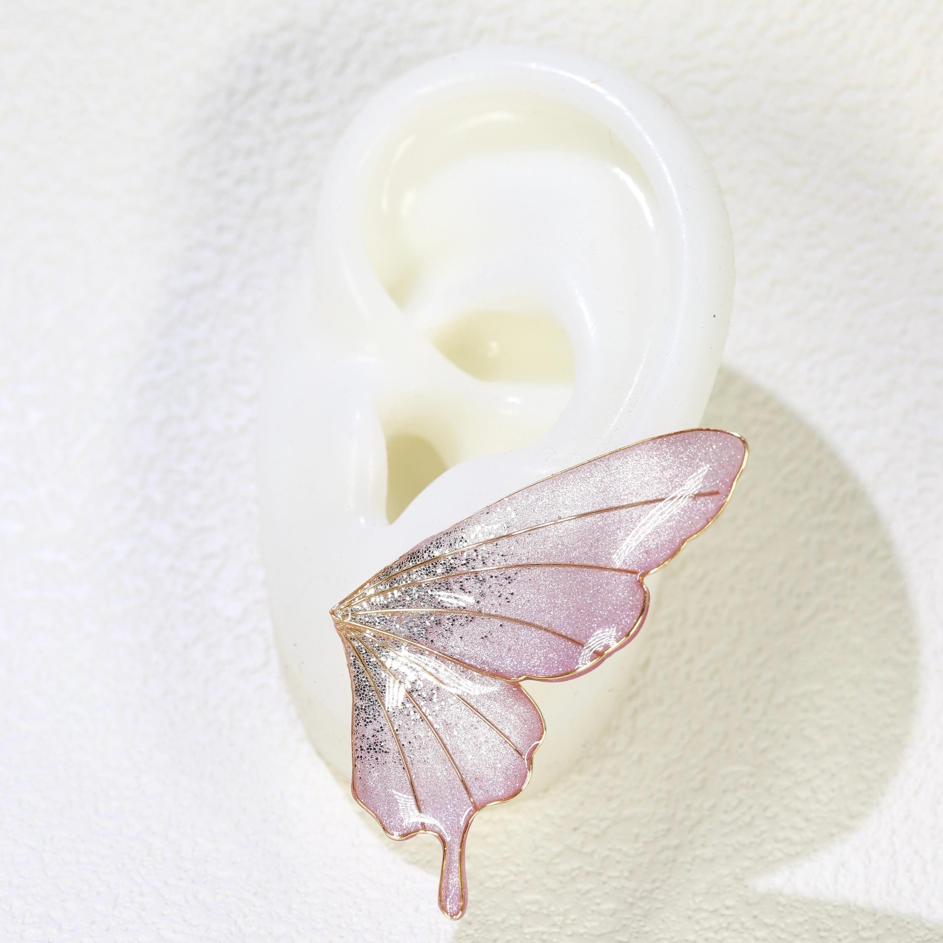 Handmade Ethreal Butterfly Wing Stud Earrings, Fairycore Glitter Resin Fairy Wings, Delicate Lightweight Jewelry Gift