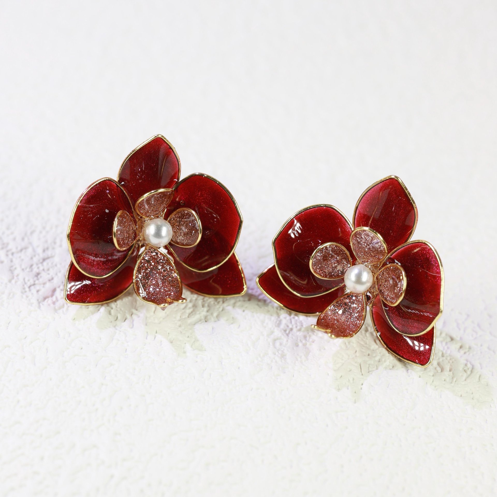 Handmade Orchid Flower Earrings