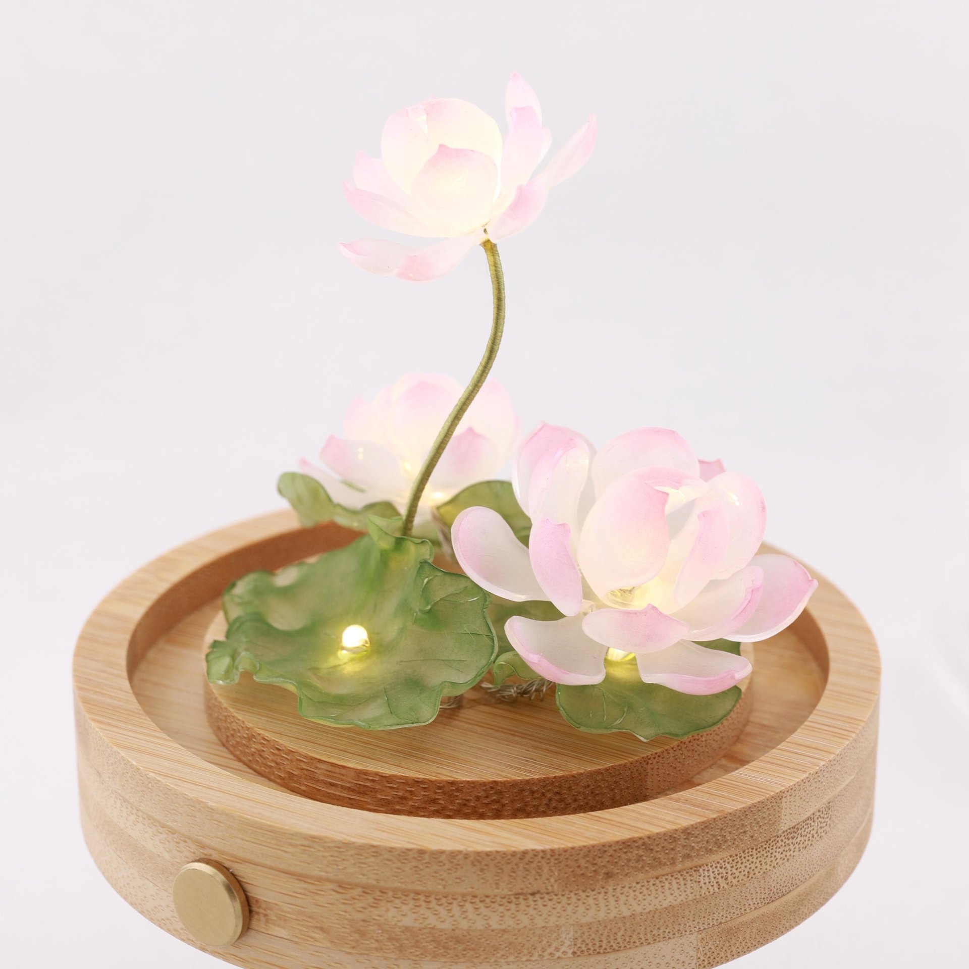 Handmade Mini Lotus Flower Pond Ambience Night Light Rechargeable Lamp