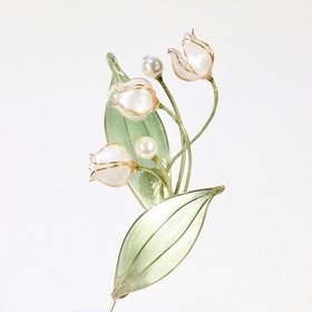 Handmade Lily of the Valley Brooch Pin, Resin Floral Art Lapel Pin, Botanical Gift